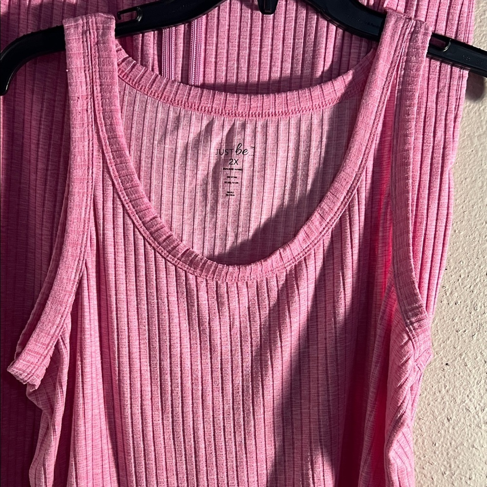 Pink Ribbed Women's Pajama Set